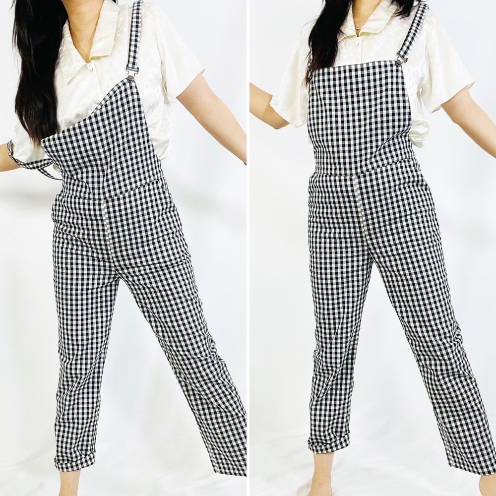 SO BY LAC X CTS OVERALL JUMPSUIT BLACK WHITE